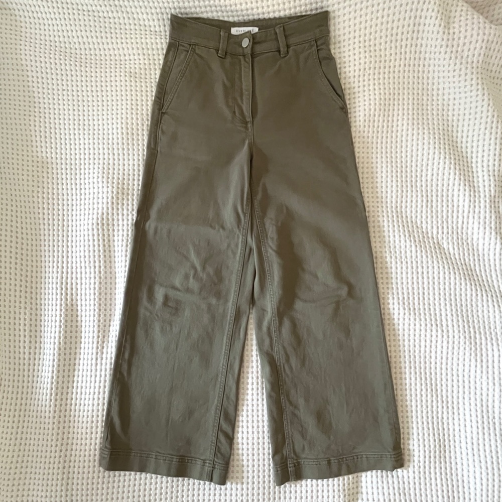 Everlane Wide Leg Crop army green size 0
